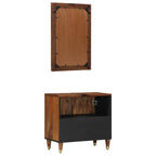 vidaXL Badezimmerschrank-Set mit Tür 2 pcs Honigbraun Massivholz Mango