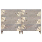 vidaXL Sideboard mit Regal 2 pcs Grau 60 x 33 x 75 cm Massivholz Mango