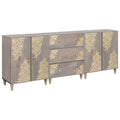 vidaXL Badezimmerschrank-Set 3 pcs Grau und Gold 180 x 33 x 75 cm