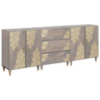 vidaXL Badezimmerschrank-Set 3 pcs Grau und Gold 180 x 33 x 75 cm
