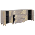 vidaXL Badezimmerschrank-Set 3 pcs Grau und Gold 180 x 33 x 75 cm