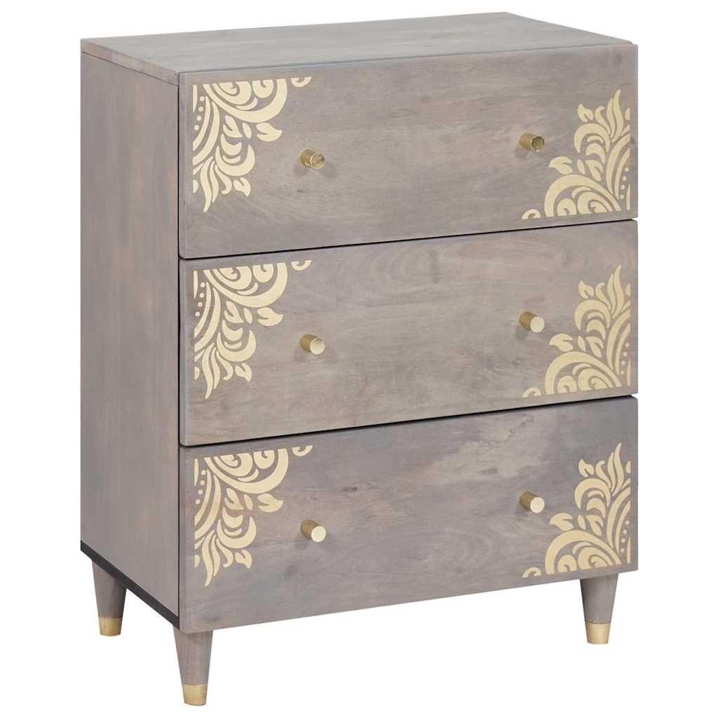 vidaXL Badezimmerschrank-Set 3 pcs Grau und Gold 180 x 33 x 75 cm