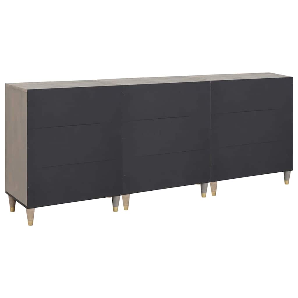 vidaXL Badezimmerschrank-Set 3 pcs Grau und Gold 180 x 33 x 75 cm