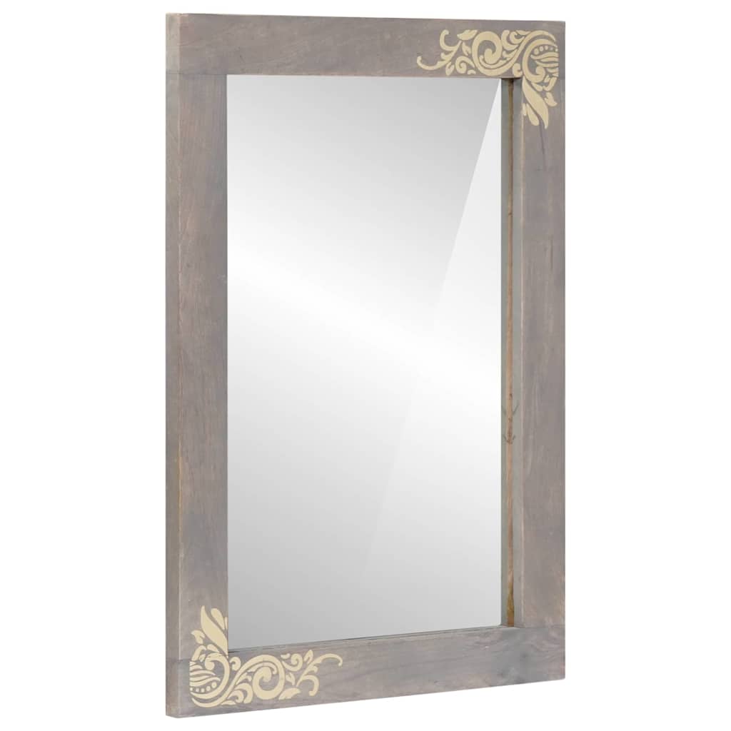 vidaXL Badezimmerschrank-Set Wandmontiert 3 pcs Grau Massivholz Mango