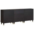 vidaXL Badezimmerschrank-Set mit Regal 3 pcs Schwarz 180 x 33 x 75 cm