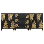 vidaXL Badezimmerschrank-Set mit Regal 3 pcs Schwarz 180 x 33 x 75 cm