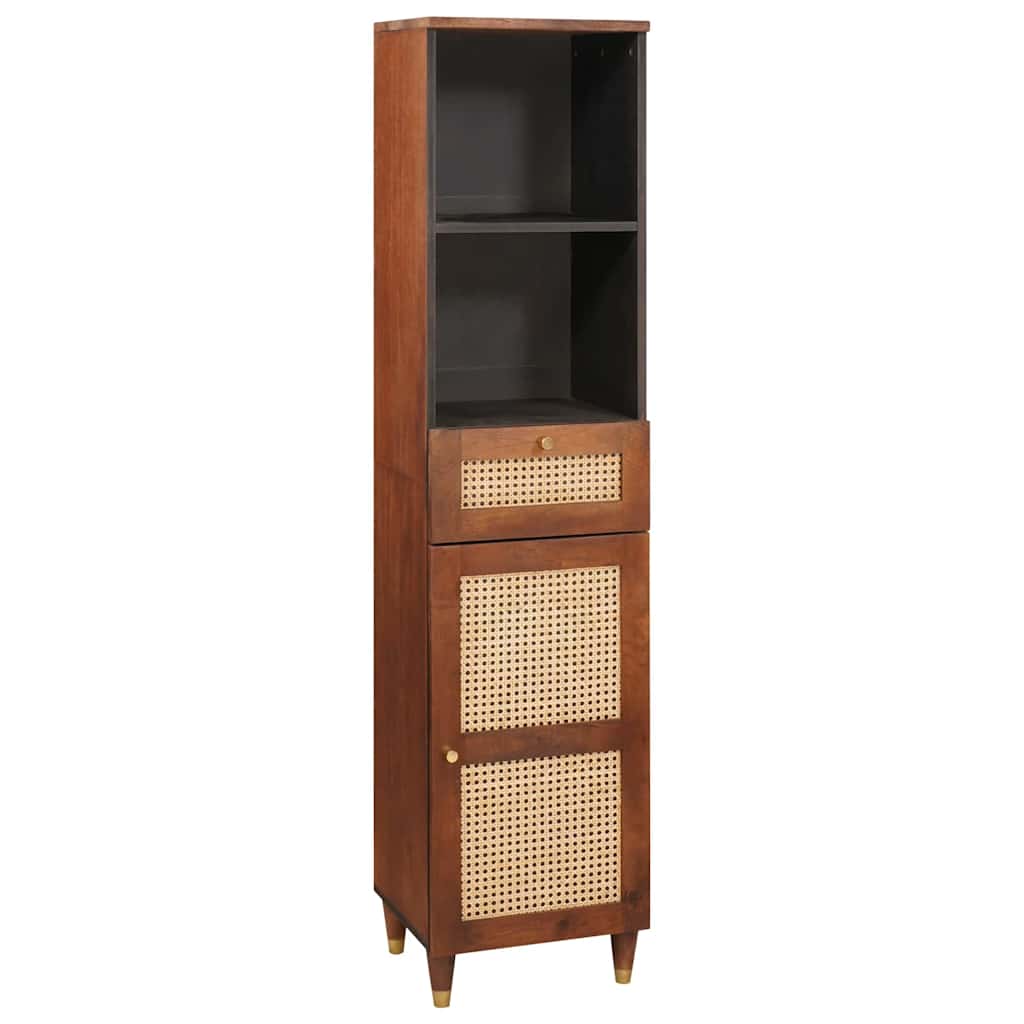 vidaXL Badezimmerschrank 4 pcs Braun und Schwarz Massivholz Mango