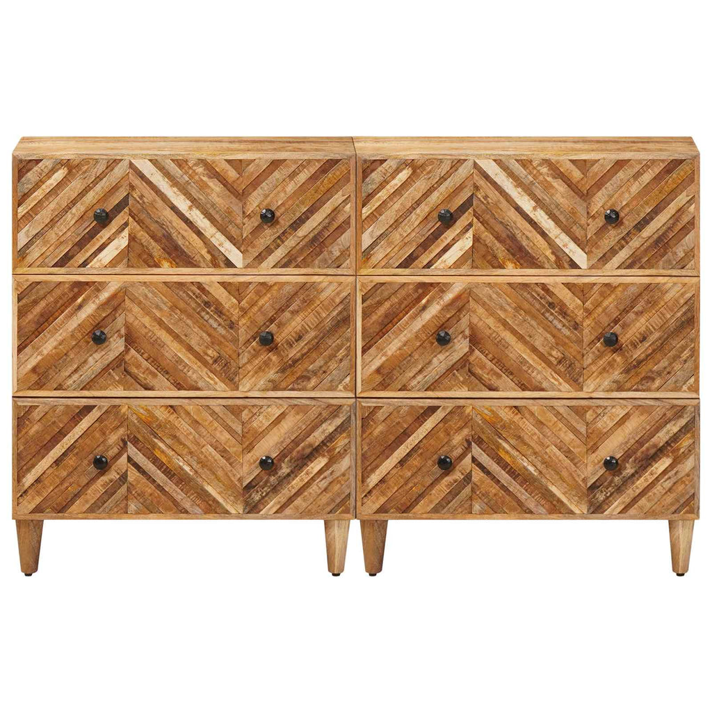 vidaXL Stauraumschränke 2 pcs Braun 60 x 33,5 x 75 cm Massivholz Mango