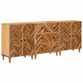vidaXL Stauraumschränke 3 pcs Braun 60 x 33,5 x 75 cm Massivholz Mango