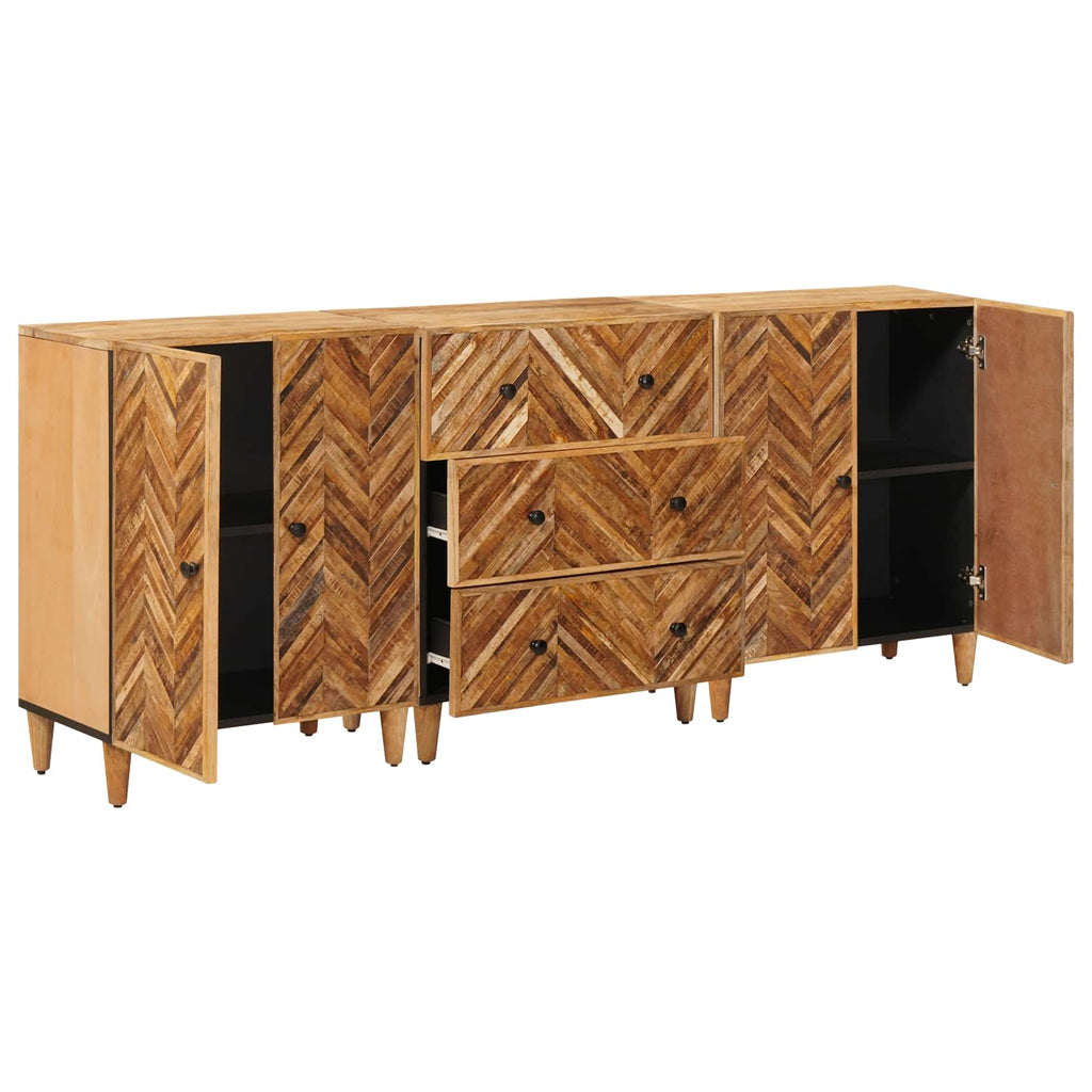 vidaXL Stauraumschränke 3 pcs Braun 60 x 33,5 x 75 cm Massivholz Mango