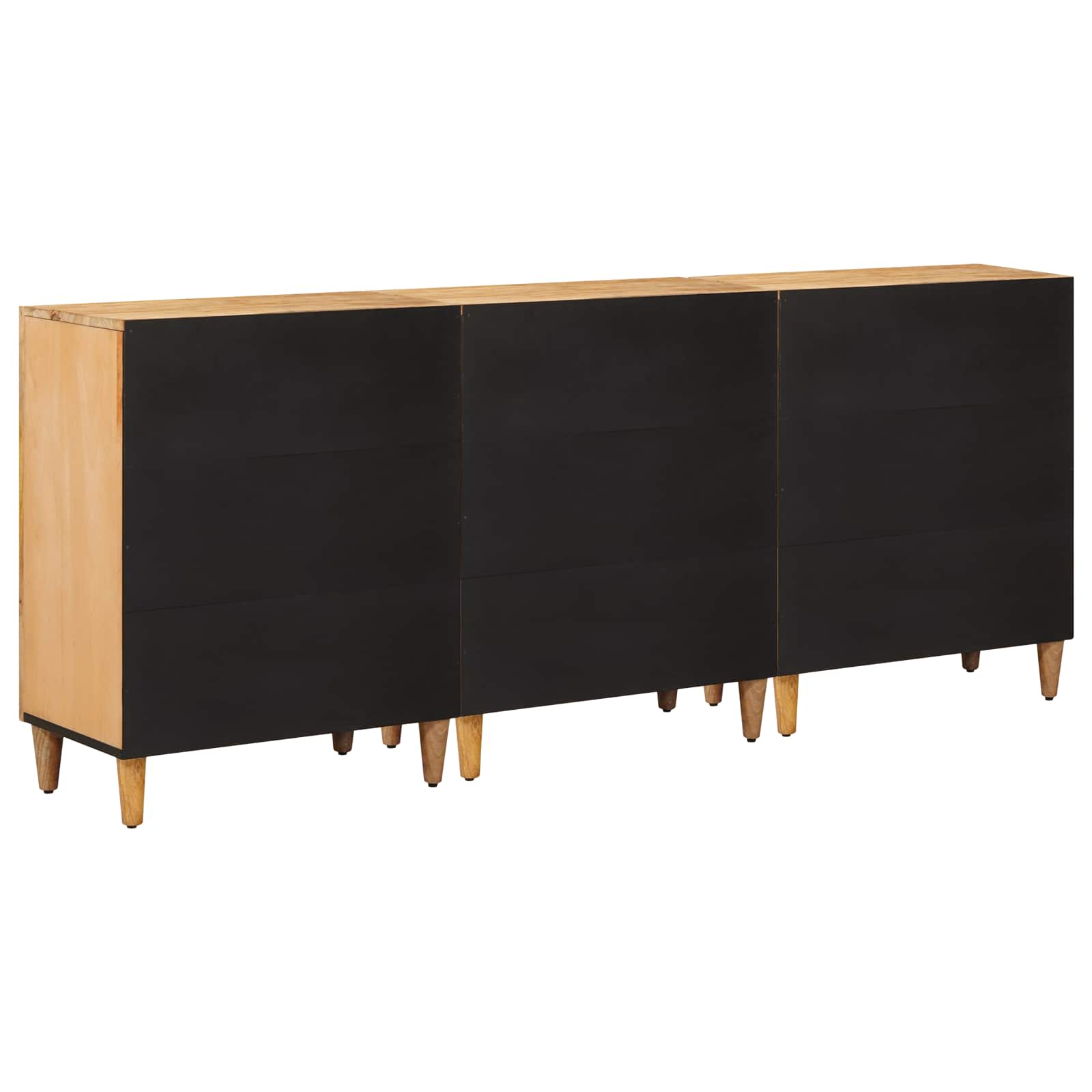 vidaXL Stauraumschränke 3 pcs Braun 60 x 33,5 x 75 cm Massivholz Mango