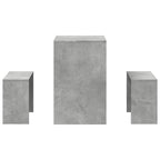 vidaXL 3-tlg. Esstisch und Bank Set Betongrau Holzwerkstoff