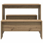vidaXL 3-tlg. Esstisch und Bank Set Artisan-Eiche Holzwerkstoff