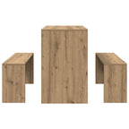 vidaXL 3-tlg. Esstisch und Bank Set Artisan-Eiche Holzwerkstoff