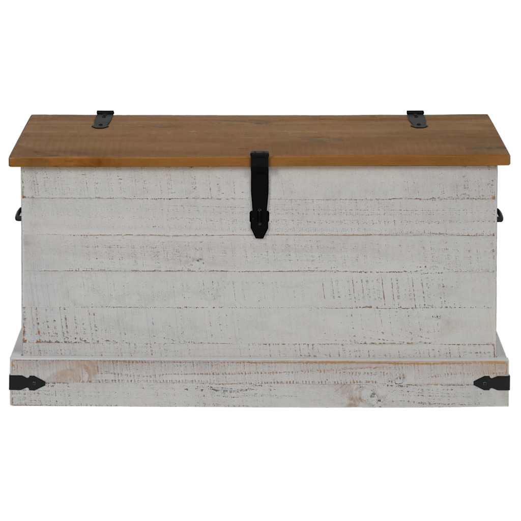 vidaXL Truhe HALDEN Weiß 91x48x47 cm Massivholz Kiefer