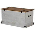 vidaXL Truhe HALDEN Weiß 91x48x47 cm Massivholz Kiefer