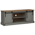 vidaXL TV-Schrank HALDEN 2 Schiebetüren Grau 150x40x60 cm Massivholz
