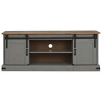 vidaXL TV-Schrank HALDEN 2 Schiebetüren Grau 150x40x60 cm Massivholz