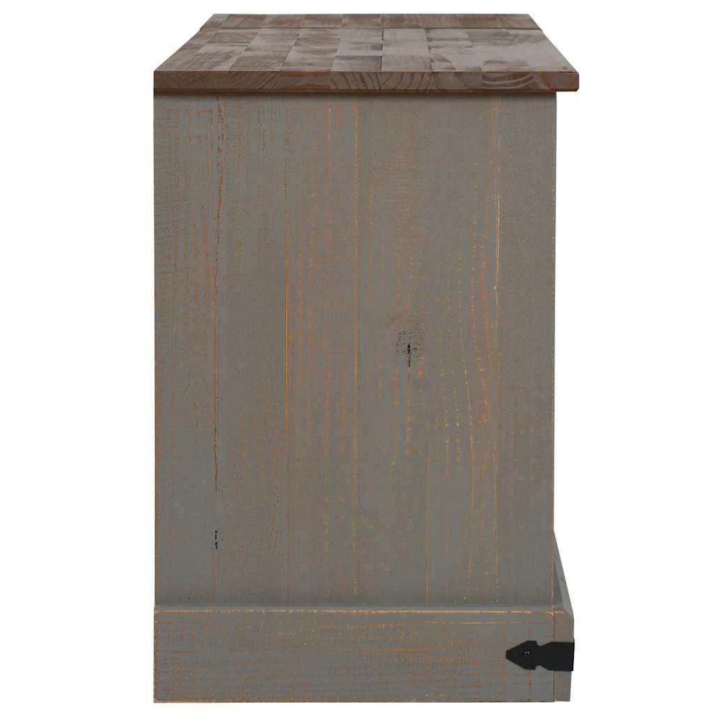 vidaXL TV-Schrank HALDEN 2 Schiebetüren Grau 150x40x60 cm Massivholz