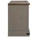 vidaXL TV-Schrank HALDEN 2 Schiebetüren Grau 150x40x60 cm Massivholz