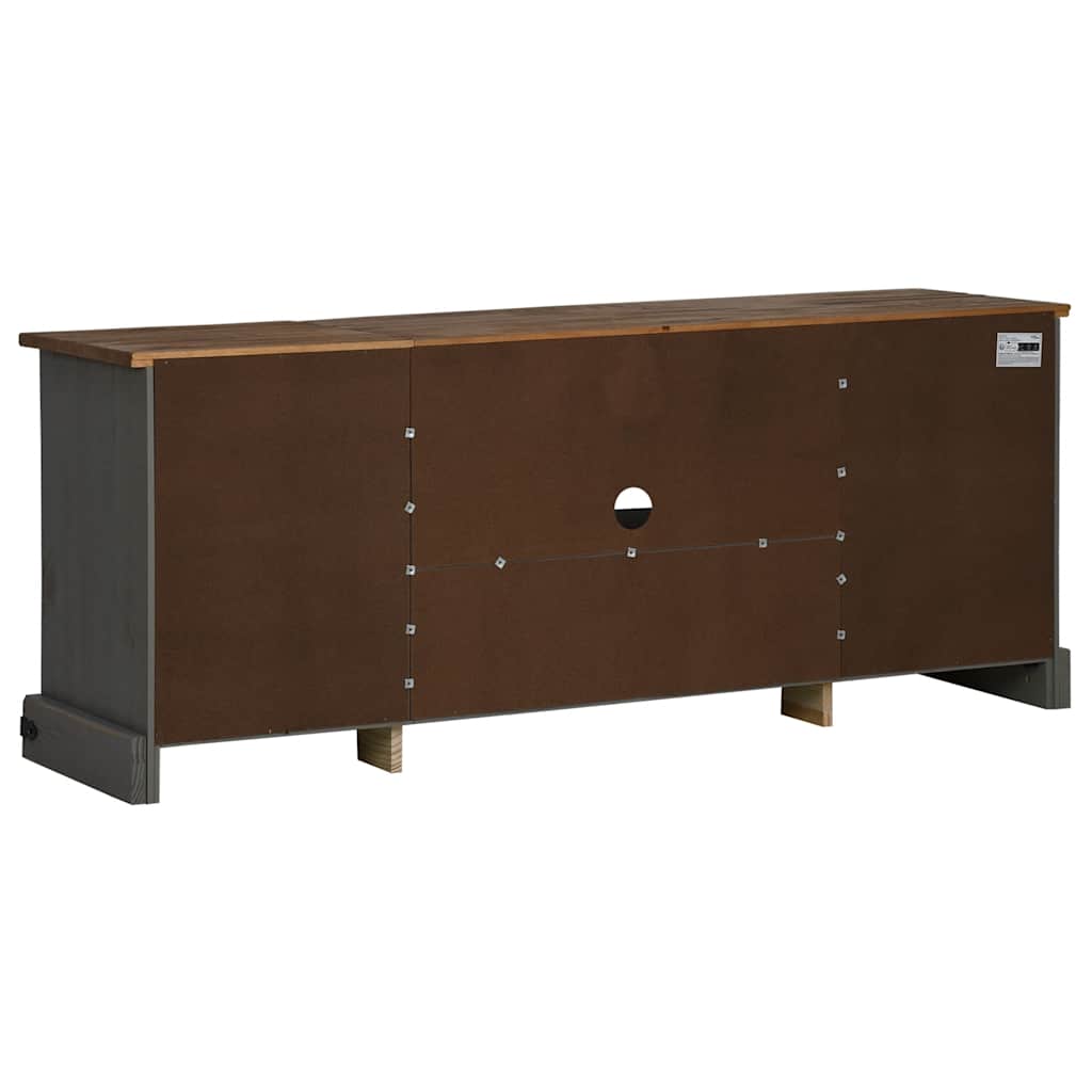 vidaXL TV-Schrank HALDEN 2 Schiebetüren Grau 150x40x60 cm Massivholz