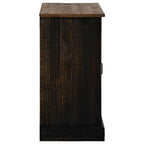 vidaXL Sideboard HALDEN mit Schiebetür Schwarz 80x40x80 cm Massivholz