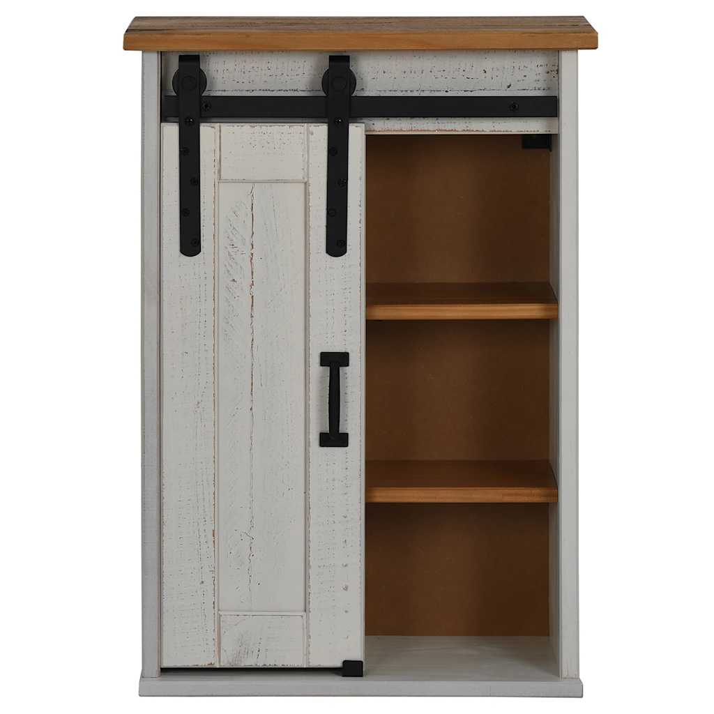 vidaXL Hängeschrank HALDEN mit Schiebetür Weiß 49x22,5x70 cm Kiefer