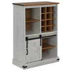 vidaXL Weinschrank HALDEN mit Weinregalen und Schiebetür Weiß Kiefer
