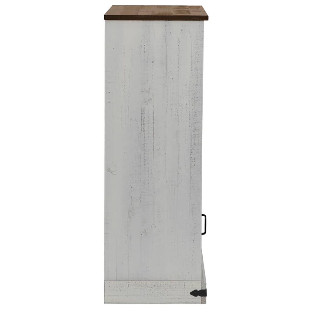 vidaXL Weinschrank HALDEN mit Weinregalen und Schiebetür Weiß Kiefer