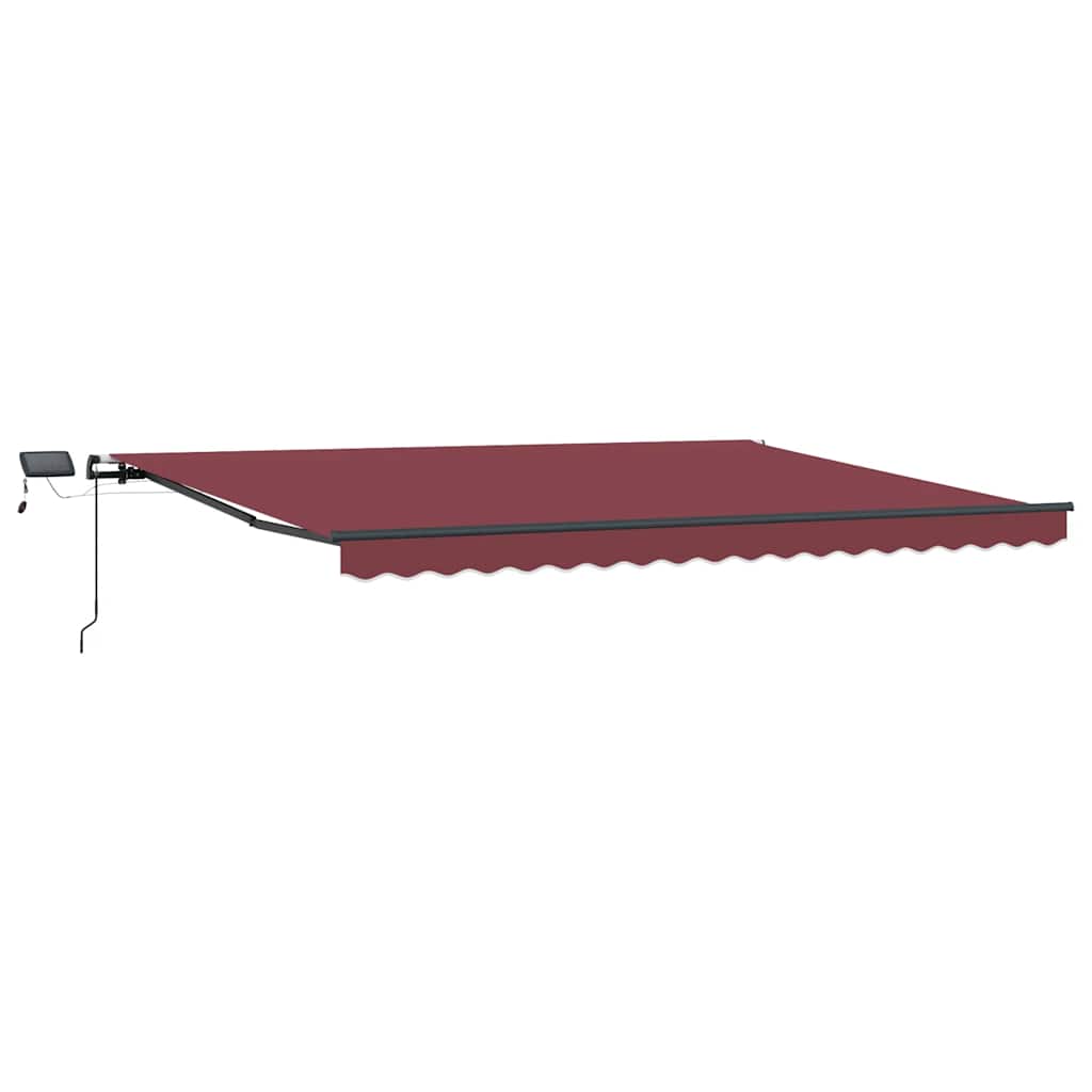 vidaXL Markise Manuell mit LEDs Weinrot 400x300 cm