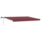 vidaXL Markise Manuell mit LEDs Weinrot 400x300 cm