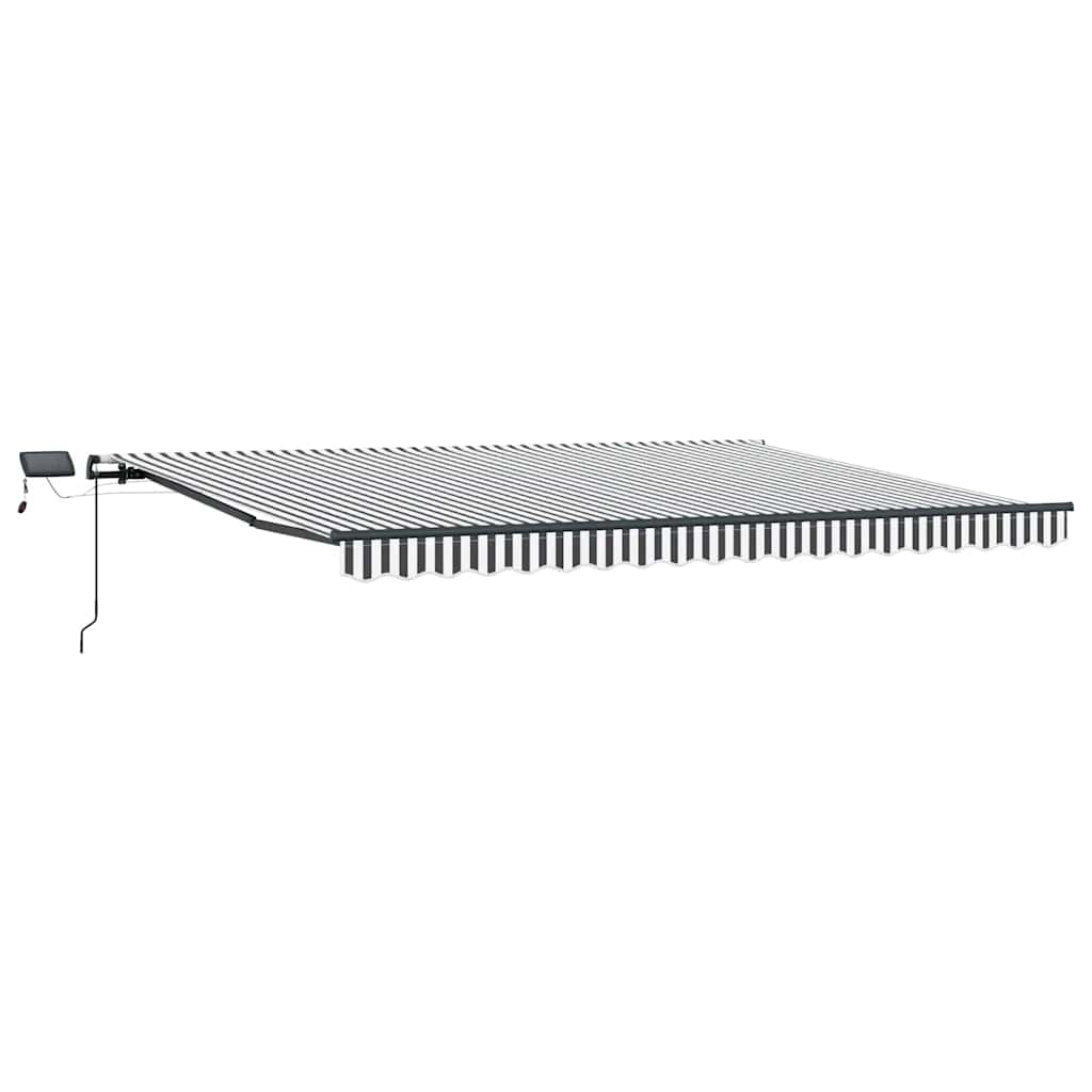 vidaXL Markise Manuell mit LEDs Anthrazit & Weiß 400x300 cm