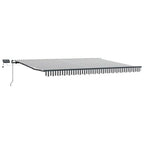 vidaXL Markise Manuell mit LEDs Anthrazit & Weiß 400x300 cm