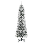 vidaXL Künstlicher Weihnachtsbaum Schlank mit Schnee 120 cm PVC & PE