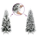 vidaXL Künstlicher Weihnachtsbaum Schlank mit Schnee 120 cm PVC & PE