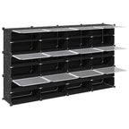 vidaXL Regalsystem mit 12 Würfeln und Türen Schwarz PP