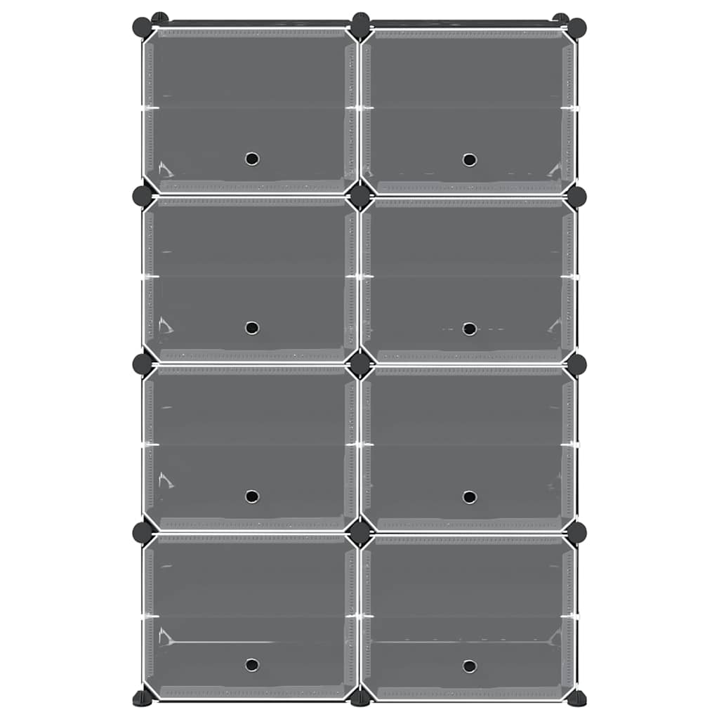 vidaXL Regalsystem mit 8 Würfeln und Türen Schwarz PP
