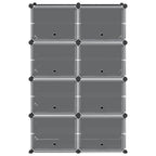 vidaXL Regalsystem mit 8 Würfeln und Türen Schwarz PP