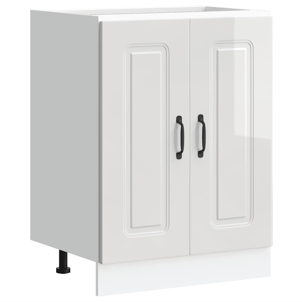 vidaXL Spülenunterschrank Kalmar Hochglanz-Weiß 60x46x81,5 cm