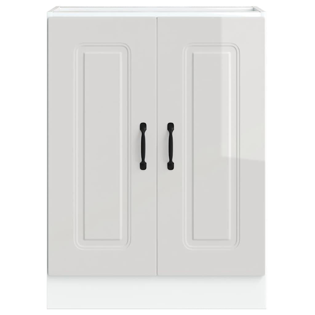 vidaXL Spülenunterschrank Kalmar Hochglanz-Weiß 60x46x81,5 cm
