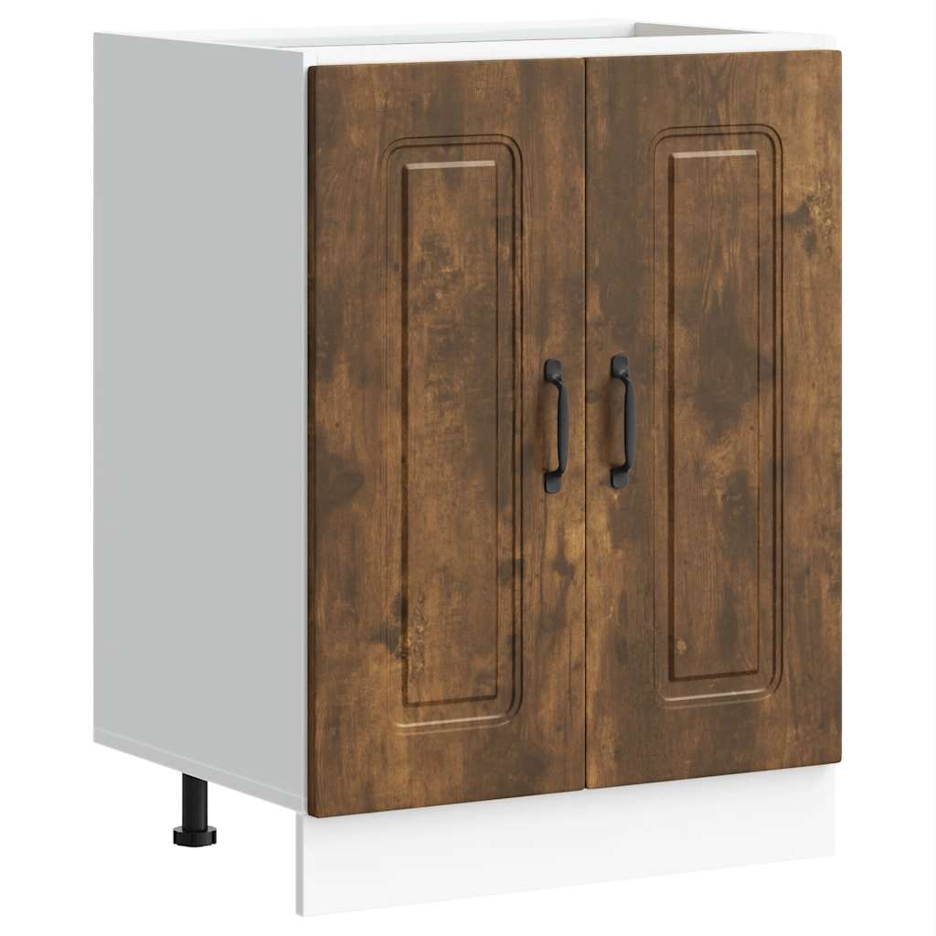 vidaXL Spülenunterschrank Kalmar Räuchereiche 60x46x81,5 cm