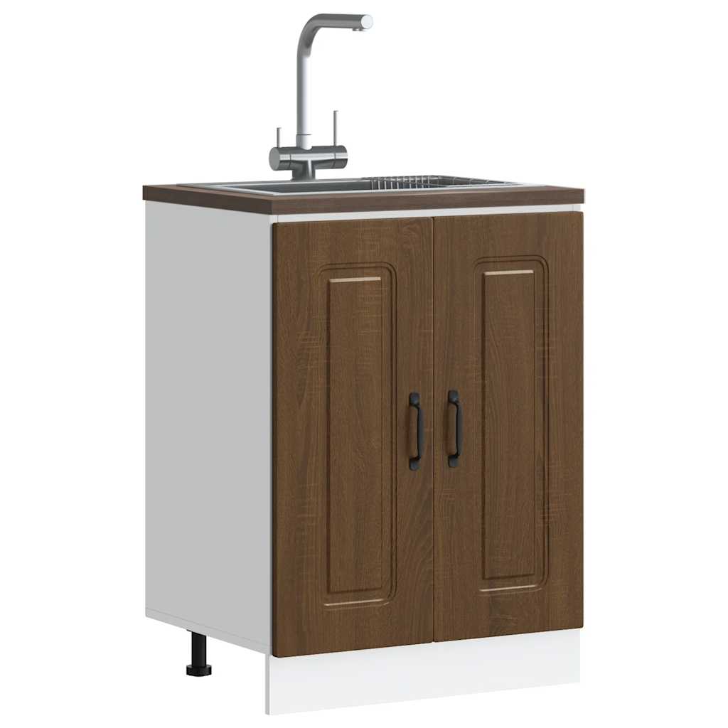 vidaXL Spülenunterschrank Kalmar Braun Eichen-Optik 60x46x81,5 cm