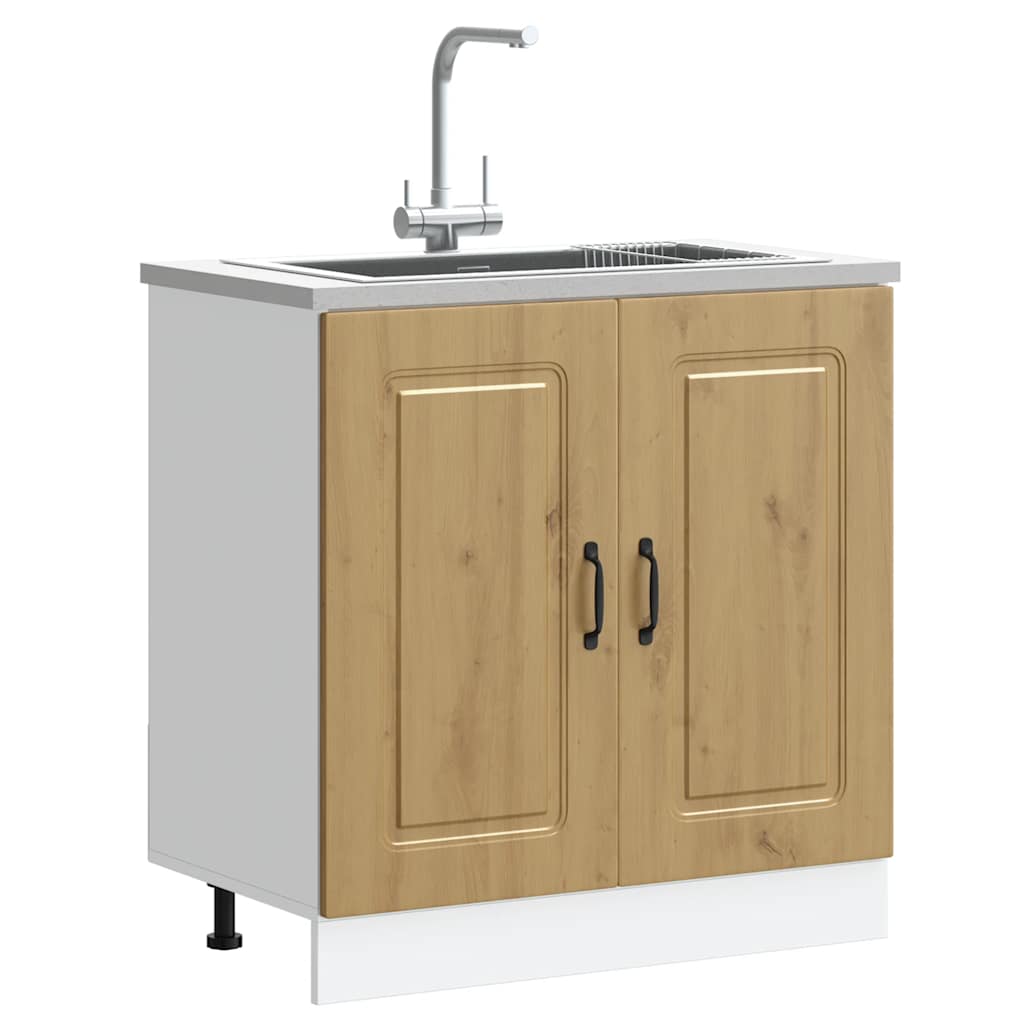vidaXL Spülenunterschrank Kalmar Artisan-Eiche 80x46x81,5 cm