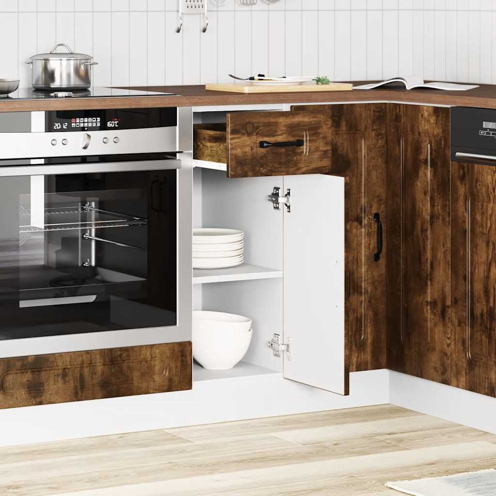 vidaXL Küchenunterschrank Kalmar Räuchereiche Holzwerkstoff