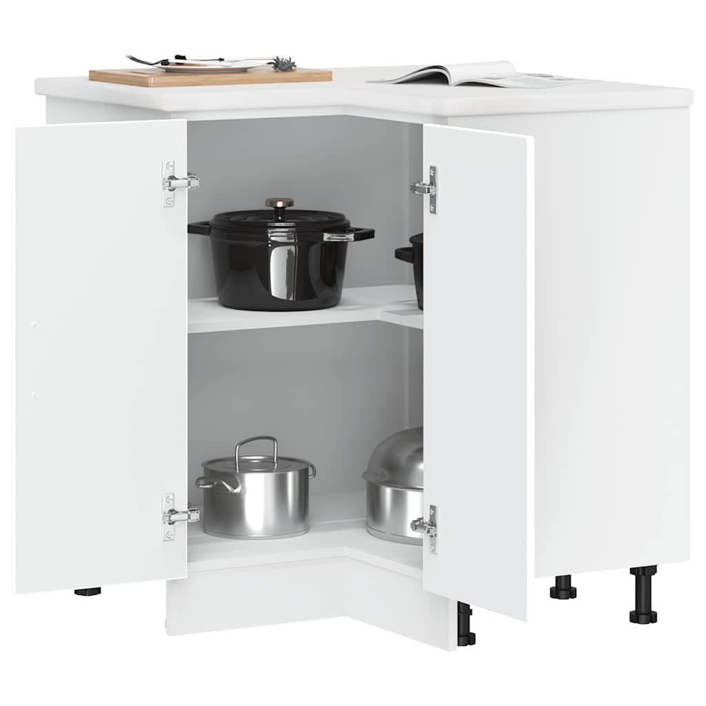 vidaXL Küchen-Eckunterschrank Kalmar Weiß Holzwerkstoff