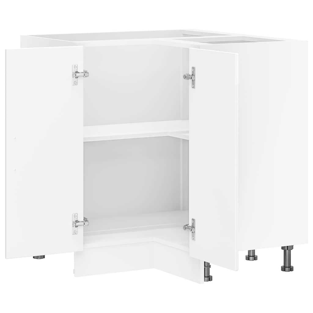 vidaXL Küchen-Eckunterschrank Kalmar Hochglanz-Weiß Holzwerkstoff