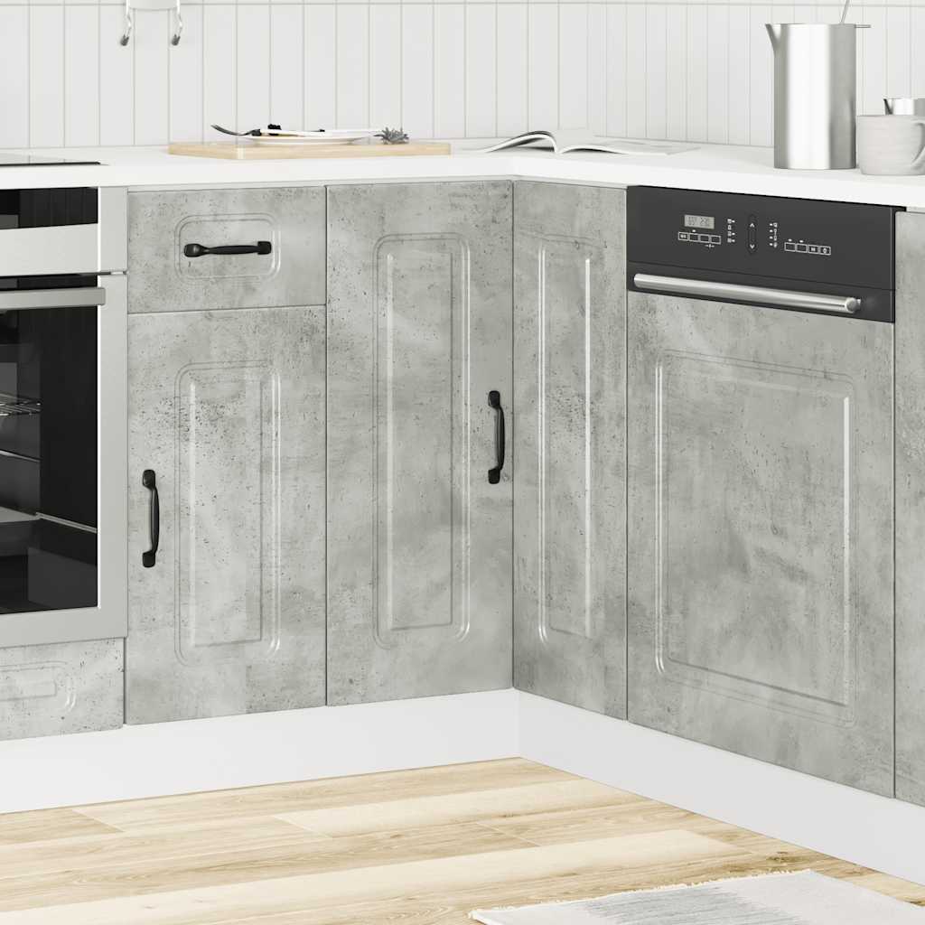 vidaXL Küchen-Eckunterschrank Kalmar Betongrau Holzwerkstoff