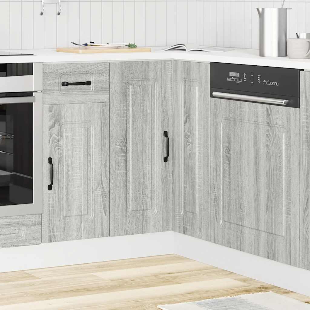vidaXL Küchen-Eckunterschrank Kalmar Grau Sonoma Holzwerkstoff