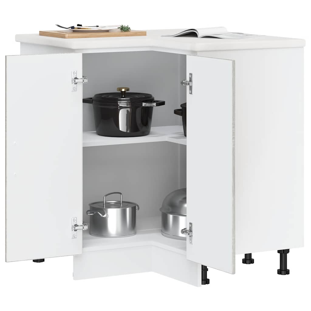 vidaXL Küchen-Eckunterschrank Kalmar Grau Sonoma Holzwerkstoff