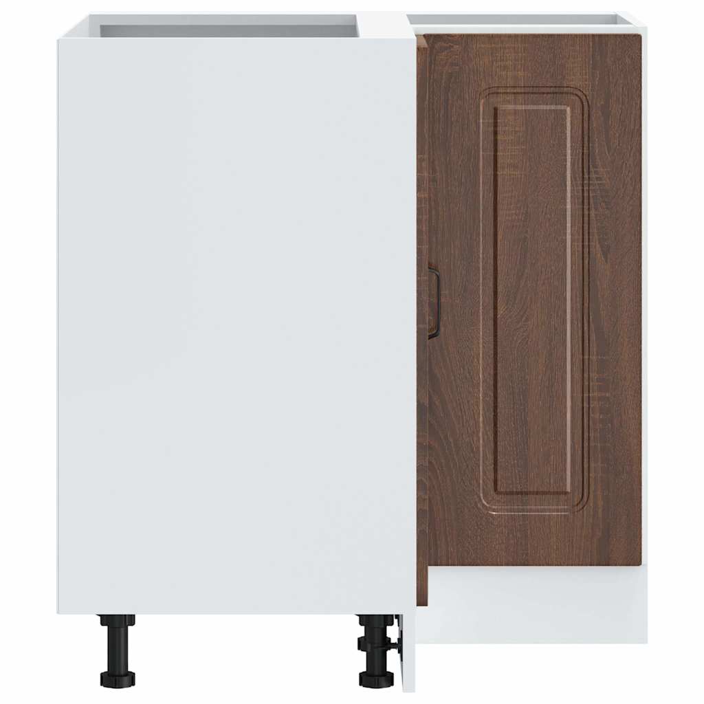 vidaXL Küchen-Eckunterschrank Kalmar Braun Eichen-Optik Holzwerkstoff